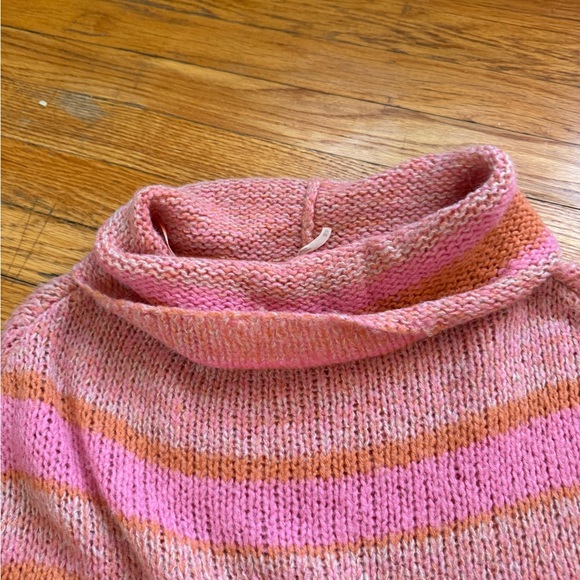 Striped Pink and Orange Women's Sweater free people - Picture 3 of 4